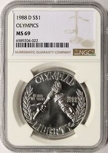 1988-D Olympics Commemorative Silver Dollar $1 NGC MS69