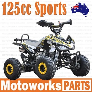 125CC SPORTS SEMI AUTO ATV QUAD Dirt Bike Gokart 4 Wheeler Buggy kids yellow - Picture 1 of 12