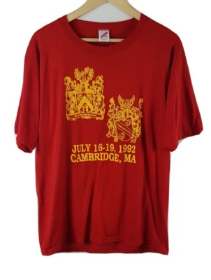 Camiseta Cambridge MA Family Reunion XL Vintage Punto Único Rojo De Colección Años 90  Foto 1 de 4