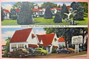 1940 era Spinning Wheel Motel and Restaurant, Glens Falls, N.Y.  Postcard - Picture 1 of 2