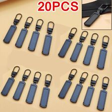 20x Black Replacement Molded Slider Fix Zipper Fixer Repair Pull Bags Tab Kit US