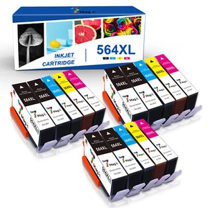 15PK 564XL Ink Cartridges for HP 564 XL Photosmart 5510 6510 6520 7510 7520 7525 - Picture 1 of 5