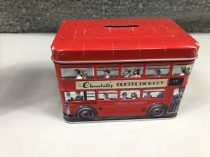 Caja de monedas Churchill's Tin Metal London Bus autobús de dos pisos alcancía - Imagen 1 de 5