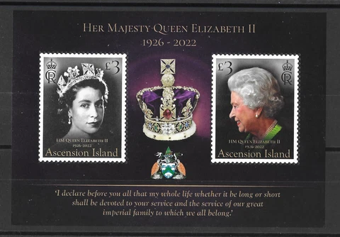 Ascension 2023 QE2 1926-2022 M/S Issued 15-02-2023  MNH/UMM Cover