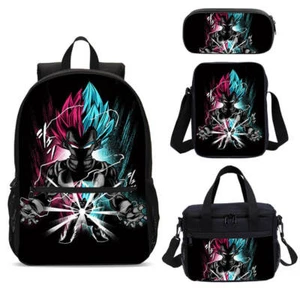 Dragon Ball Z Red Blue Vegeta Goku School Backpack Cooler Lunch Bag Pen Case Lot