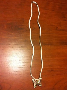 Beautiful Painted Butterfly Necklace on rope Painted UNIQUE VERY NICE L@@K!!! - Picture 1 of 6