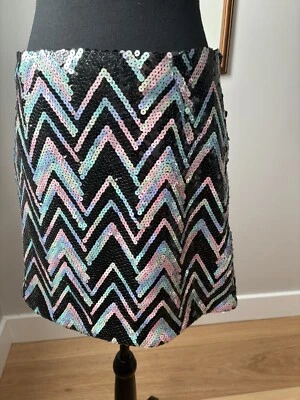 Ana Pires Milan Skirt Sz 8 Multicolor Sequins Party NYE - Image 1 of 4