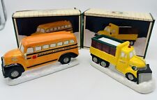 CHRISTMAS VALLEY Village Automobile YELLOW MERRYVILLE BUS & CITY WORKS 1993 VTG