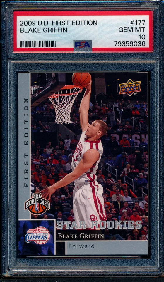2009 ВЕРХНЯЯ ПАЛУБА ПЕРВОЕ ИЗДАНИЕ BLAKE GRIFFIN ДЕБЮТАНТ #177 PSA 10 САМОЦВЕТ КАК НОВЫЙ - Изображение 1 из 1