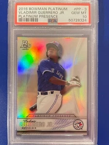 Bowman Platinum Presence 2016 Vladimir Guerrero Jr. Novato #3 PSA 10 Low Pop - Imagen 1 de 2