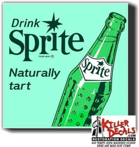 SPRITE#4) 4" SPRITE NATURALMENTE CROSTATA SODA DECALCOMANIA POP DISTRIBUTORE AUTOMATICO REFRIGERATORE  - Foto 1 di 1