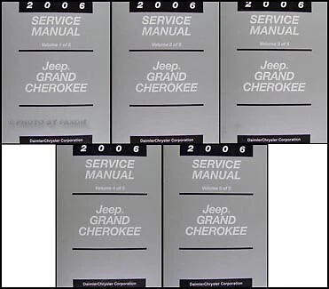 Jeep Grand Cherokee 2006 manual de taller conjunto de 5 volúmenes OEM libros de servicio de reparación Foto 1 de 2