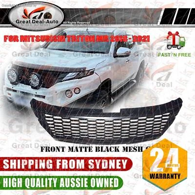 NEW Black Front Mesh Grill Grille For Mitsubishi Triton MR 2018 2019 2020-2021 - image 1 of 3
