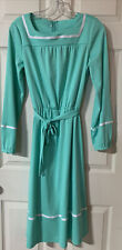 Vintage JC Penney Fashions woman Green Dress MW Prairie Style 50/60s Sz 10