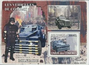 Comoras bloque 436 (completa. edición.) nuevo con goma original 2008 Kampfwagen - Imagen 1 de 1