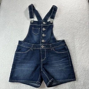 Levi's Girls Bib Shortalls Denim Short Button Jean Overalls Size 10 R Blue EUC - Picture 1 of 9