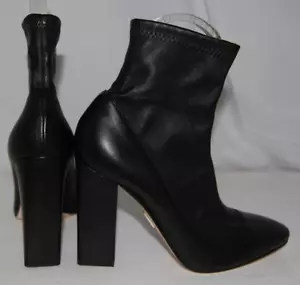 38/8 ❤️ TAMARA MELLON HIGH HEELS BLACK Stretch Leather Ankle BOOTS BOOTIE ITALY - Picture 1 of 12