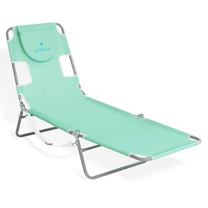 Ostrich Chaise Lounge, Facedown Beach Camping Pool Tanning Chair, Teal(Open Box) - Picture 1 of 12