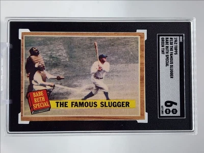 THE FAMOUS SLUGGER 1962 TOPPS BABE RUTH SPECIAL GREEN TINT #138 SGC 6 Q5559 - Image 1 of 2