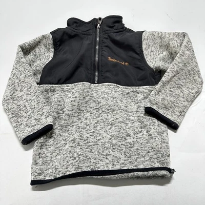 Timberland Pullover 1/4 Cremallera Sudadera Talla 24M Gris Negro Chaqueta Exterior Foto 1 de 4