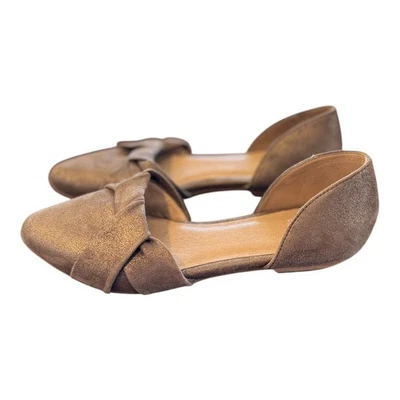 Eileen Fisher Fuller Gamuza Metálica D'Orsay Pisos 7.5 Bronce Punta Lujo Foto 1 de 4