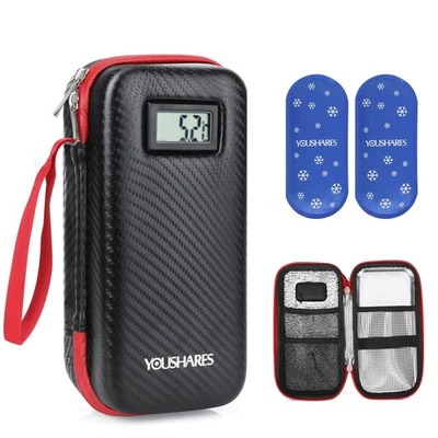 YOUSHARES Insulin Pen Tasche mit 2 TSA Kühlakku Insulin Kühltasche Medikamenten Kühlbox...
