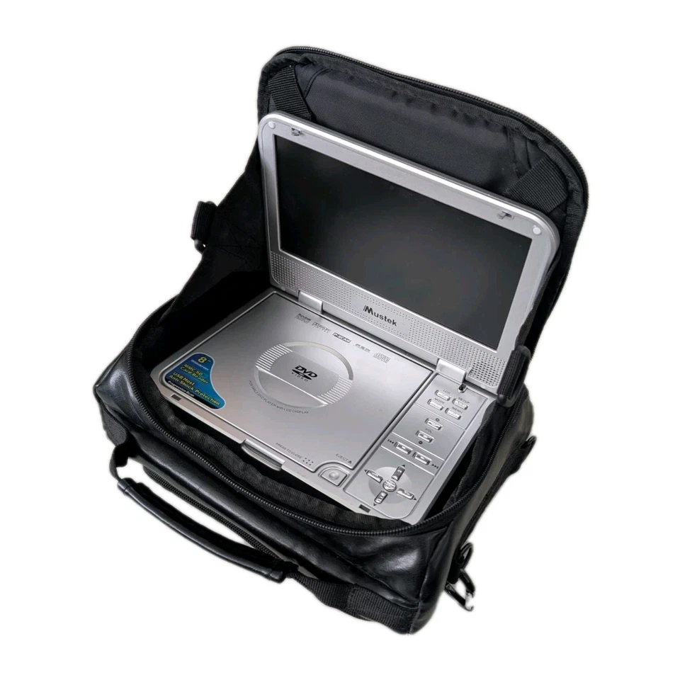 Mustek MP80B 8" Portable DVD Player + CASE  (Plug-In Only, Headphones Required) - Image 1 of 4