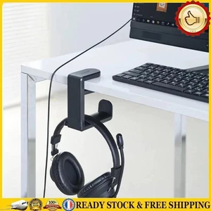 Desk Headphone Stand 360 Degree Rotating Headphone Hook for PC Desktop (Black) ~ - Afbeelding 1 van 9