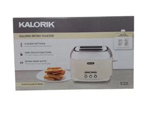 Kalorik TO 46083 CR Retro 2-Slice Cream Wide Slot Toaster NEW - Picture 1 of 7