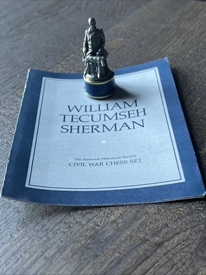 Pieza de ajedrez Franklin Mint Guerra Civil Gettysburg Bishop Union William T. Sherman Foto 1 de 3