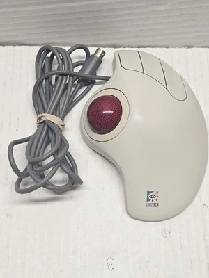 VINTAGE WHITE Logitech Trackman Marble T-CH11 Wired Trackball Mouse MD4 - Image 1 of 2