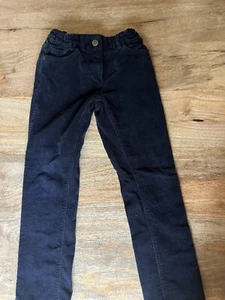 Jacadi Girls 6 Y Velvet Winter Pants Trousers Navy Blue - Picture 1 of 4