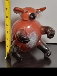 Extremely RARE GLASS KOALA BEAR Heavy Art Sculpture Large 7" Unique Vintage  - Picture 1 of 24