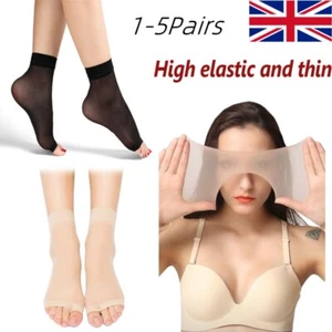 Mid-Ankle Invisible Stocking Foot Care Sock , Women Ultrathin Open Toe Sock` - Picture 1 of 13