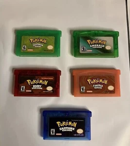Pokémon Gamboy Advance lot- Ruby, Sapphire, Emerald, LeafGreen, FireRed GBA - Picture 1 of 3