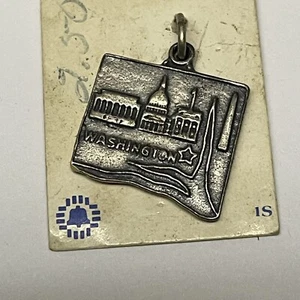 DE COLECCIÓN ESTADO WASHINGTON COLGANTE PLATA ESTERLINA ENCANTO - Imagen 1 de 3