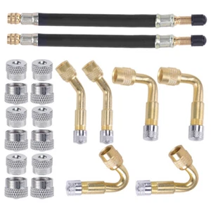 Bicycle Air Pump Nozzle Valve Adapter Tire Hose Adapter Extension Rod Set Parts - Picture 1 of 5