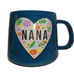 Gold Letters Nana and Heart Wild Flower Floral Ceramic Coffee Mug Tea Cup 3.5" - Picture 1 of 7