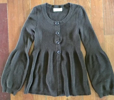 ANTROPOLOGÍA Laurie b. Cárdigan Suéter Marrón Mezcla Mohair Alpaca Talla S  Foto 1 de 4