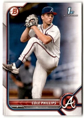 2022 Bowman Draft 1st Cole Phillips #BD-90 Atlanta Braves - Image 1 of 2