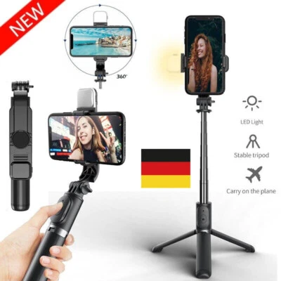 DHL Smartphone Selfie Stick Bluetooth Stativ Teleskop Stange Fernbedienung Handy - Bild 1 von 4