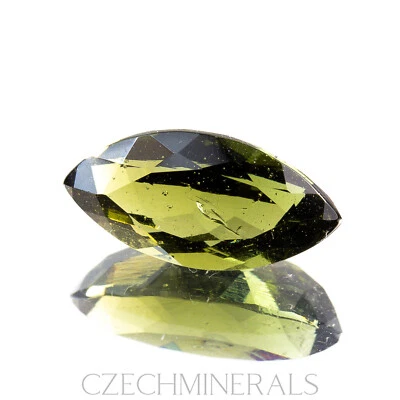 1.41ct MOLDAVITE tektite faceted loose gem MARQUISE 12X6MM #CM1050 - Image 1 of 4