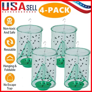 4PCS The Ranch Fly Trap Reusable Fly Catcher Killer Cage Net Trap Pest Bug Catch - Picture 1 of 12