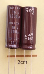 Nippon Chemi-Con LXV Radial Electrolytic Capacitor 1200uF 16V 105C (Pk of 2) - Picture 1 of 1