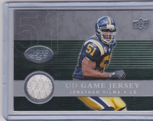 2008 UPPER DECK JONATHAN VILMA UD GAME JERSEY UDGJ-JV NEW YORK JETS - Picture 1 of 1