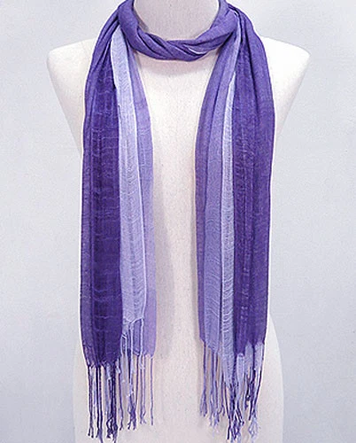 NUEVO 100% Algodón Orgánico Bufanda Púrpura Claro y Oscuro SEXY Tela Fluyente HERMOSA Foto 1 de 1
