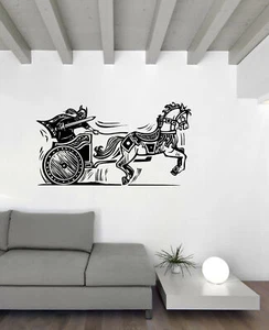 Vinyl Wall Decal Scandinavian Nordic Viking Warrior Sword Chariot (n1718) - Picture 1 of 3