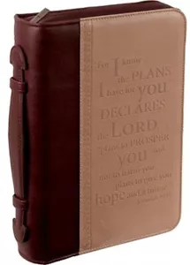 I Know the Plans Leather Large Two-Tone Bible Cover - Picture 1 of 1