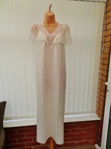 Q24 ST MICHAEL CREAM SATIN SHEER CHIFFON 70'S VTG NIGHTDRESS NWOT 16/18 44" - Picture 1 of 10
