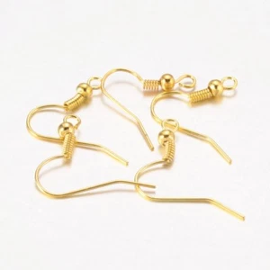 Earring Hooks Wires Fish Hooks Gold Plated Ear Wires Nickel Free Lead Free - Picture 1 of 2